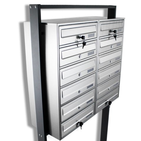 WOLNOSTOJĄCA SKRZYNKA NA LISTY POCZTOWA LOKATORSKA 2x5 STAL NIERDZEWNA