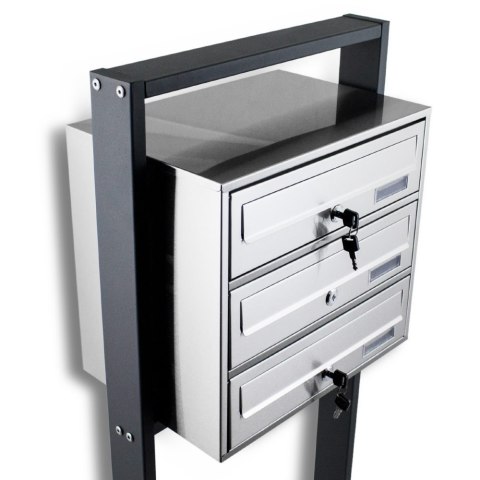 WOLNOSTOJĄCA SKRZYNKA NA LISTY POCZTOWA LOKATORSKA 3 STAL NIERDZEWNA