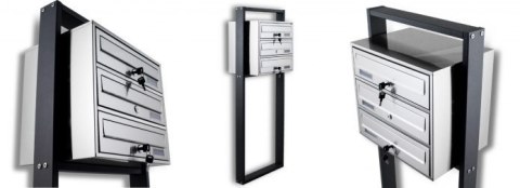 WOLNOSTOJĄCA SKRZYNKA NA LISTY POCZTOWA LOKATORSKA 3 STAL NIERDZEWNA