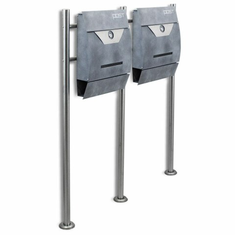 WOLNOSTOJĄCA SKRZYNKA NA LISTY PODWÓJNA Z GAZETNIKIEM NOWOCZESNA