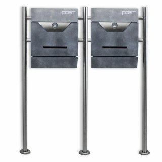 WOLNOSTOJĄCA SKRZYNKA NA LISTY PODWÓJNA Z GAZETNIKIEM NOWOCZESNA