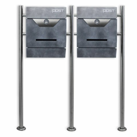 WOLNOSTOJĄCA SKRZYNKA NA LISTY PODWÓJNA Z GAZETNIKIEM NOWOCZESNA