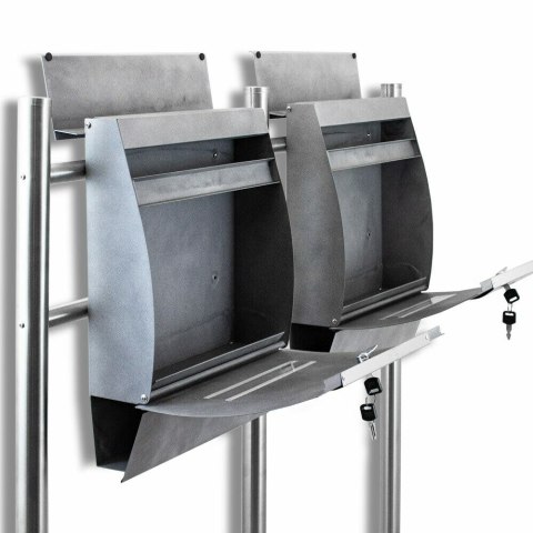 WOLNOSTOJĄCA SKRZYNKA NA LISTY PODWÓJNA Z GAZETNIKIEM NOWOCZESNA