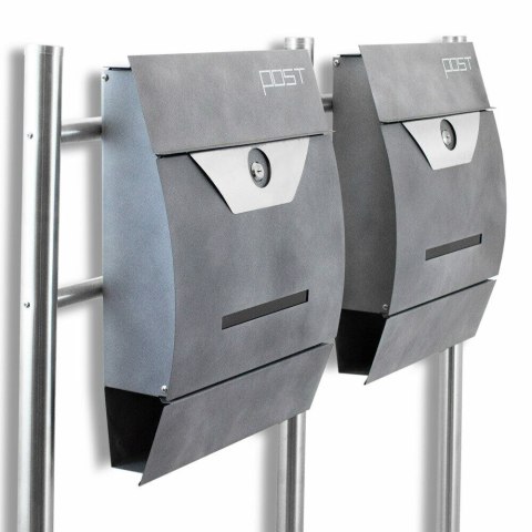 WOLNOSTOJĄCA SKRZYNKA NA LISTY PODWÓJNA Z GAZETNIKIEM NOWOCZESNA