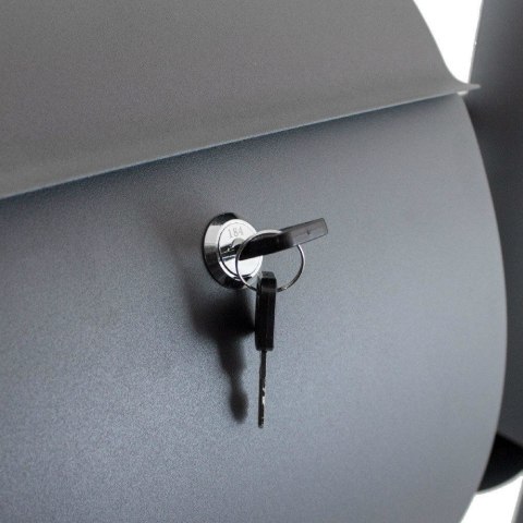 WOLNOSTOJĄCA SKRZYNKA POCZTOWA LISTY CIEMNOSZARA PODWÓJNA ZE STOJAKAMI