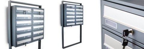 WOLNOSTOJĄCA SKRZYNKA POCZTOWA NA LISTY LOKATORSKA 2X6 CIEMNOSZARA