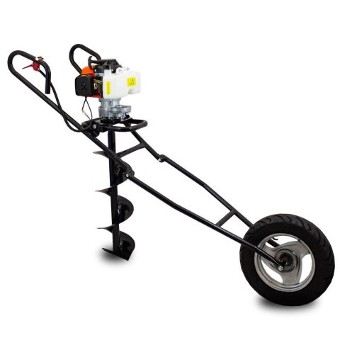 WÓZEK WIERTNICZY Z SILNIKIEM DWUSUWOWYM WIERTNICA Z KOŁEM + 3 WIERTŁA W ZESTAWIE