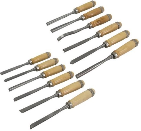 ZESTAW 12 DŁUT DO RZEŹBIENIA W DREWNIE BITUXX W CZARNYM ETUI