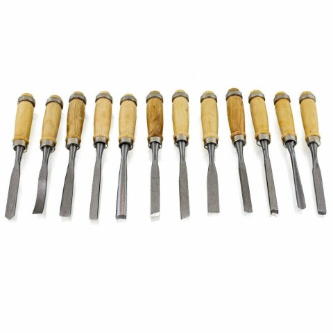 ZESTAW 12 DŁUT DO RZEŹBIENIA W DREWNIE BITUXX W CZARNYM ETUI