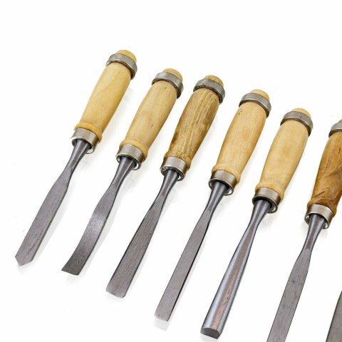 ZESTAW 12 DŁUT DO RZEŹBIENIA W DREWNIE BITUXX W CZARNYM ETUI