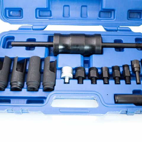 ZESTAW 14 ELEMENTÓW ŚCIĄGACZA WTRYSKIWACZY CDI DIESEL Z KOMPLETEM ADAPTERÓW