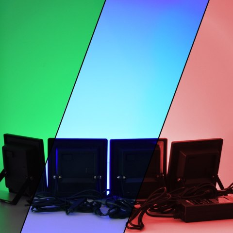 ZESTAW 4 KOLOROWYCH REFLEKTORÓW ZEWNĘTRZNYCH IP66 LED NICETAI Z APLIKACJĄ