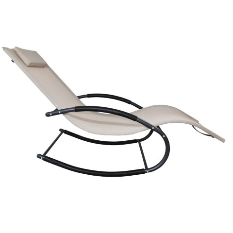 ZESTAW BEŻOWYCH LEŻANEK OGRODOWYCH BUJANE LEŻAKI 2 SZTUKI BITUXX