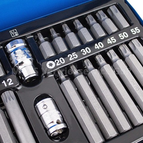 ZESTAW BITÓW BIT TORX IMBUS 41 ELEMENTÓW W METALOWEJ KASETCE