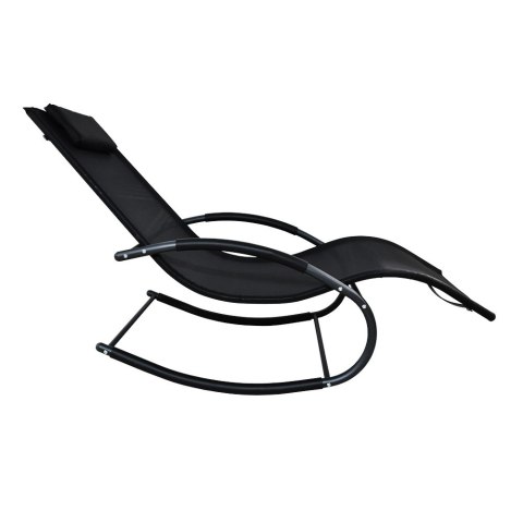 ZESTAW CZARNYCH LEŻANEK OGRODOWYCH BUJANE LEŻAKI 2 SZTUKI BITUXX