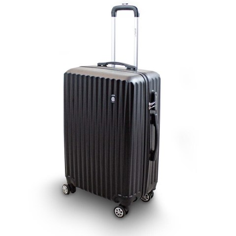 ZESTAW CZARNYCH WALIZEK PODRÓŻNYCH 3SZT XL+L+M ABS NA 4 KÓŁKACH