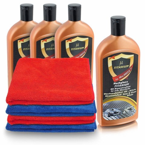 ZESTAW DO POLEROWANIA UNIWERSALNY PŁYNY MC BRITE 4SZT 500ML + 4 ŚCIERECZKI Z MIKROFIBRY