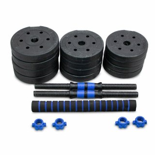 ZESTAW HANTLI 20KG 2W1 SZTANGA DO TRENINGU SIŁOWEGO UCHWYT ANTYPOŚLIZGOWY