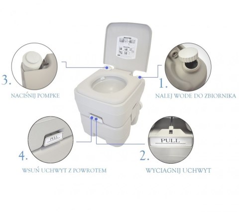 ZESTAW KEMPINGOWY TOALETA PRZENOŚNA + KUCHENKA TURYSTYCZNA GAZOWA