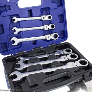 Zestaw 6 kluczy z grzechotką i przegubem