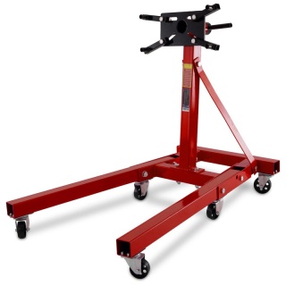Belka Żuraw do silnika do 900kg Bituxx Czerwona składana podpora na kółkach