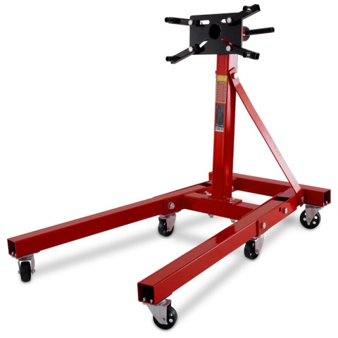 Belka Żuraw do silnika do 900kg Bituxx Czerwona składana podpora na kółkach