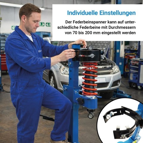 Hydrauliczny ściągacz sprężyn 2,5T pedał nożny regulacja 70-200 mm