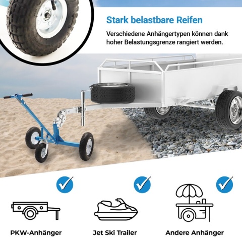 Koło manewrowe do przyczep podporowe z regulacją wysokości do 453kg