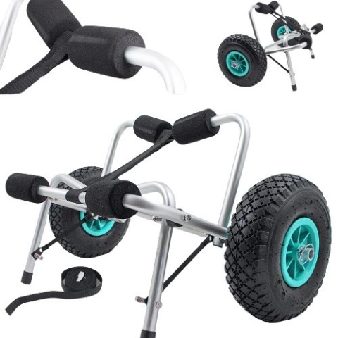 Lekki, aluminiowy wózek transportowy do kajaka/łódki – udźwig do 70 kg