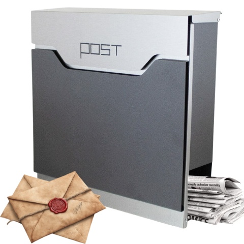 NAŚCIENNA SKRZYNKA POCZTOWA NA LISTY GRAFIT SUPER WYTRZYMAŁA UNIWERSALNA