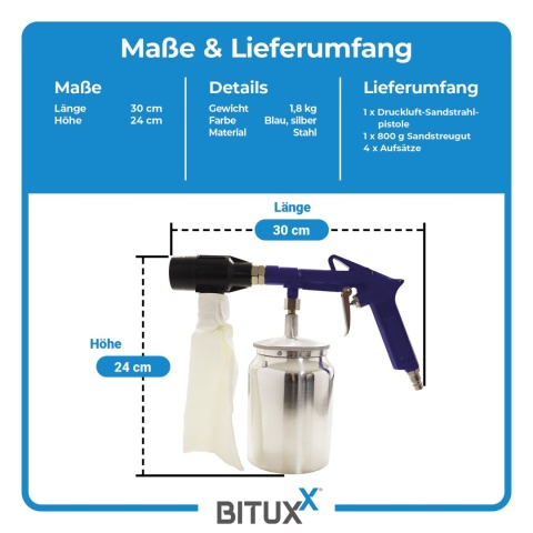 Pistolet do piaskowania na sprężone powietrze do kompresora Zestaw