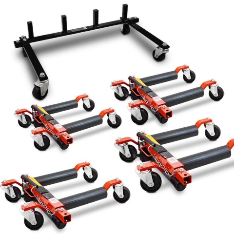 Podnośnik hydrauliczny BITUXX 680 kg 4x pomoc manewrowa czerwona