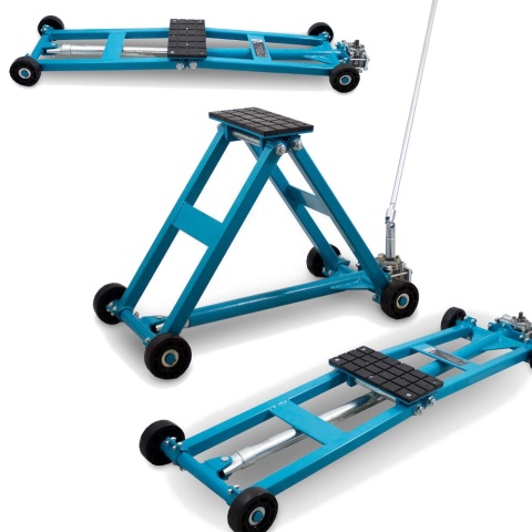 Podnośnik nożycowy warsztatowy Bituxx na korbę ręczną udźwig do 2,5 tony niebieski