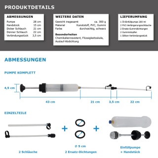 Pompa do napełniania i ekstrakcji płynów BITUXX 200 ml + 500 ml