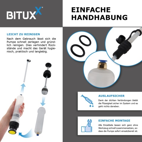 Pompa do napełniania i ekstrakcji płynów BITUXX 200 ml + 500 ml