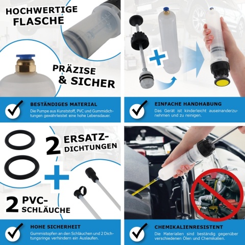 Pompa do napełniania i ekstrakcji płynów BITUXX 200 ml + 500 ml