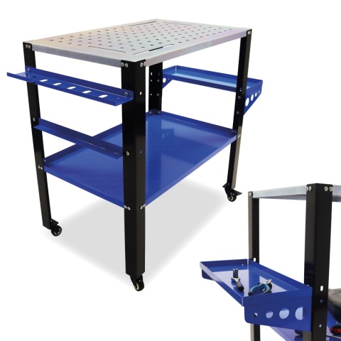 Profesjonalny stół warsztatowy/spawalniczy BITUXX na kółkach o nośności 250 kg – mobilny roboczy do spawania i montażu