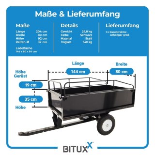Przyczepka Przyczepa Do Traktorka Kosiarki 540kg Na Kołach Wywrotka