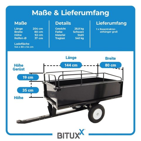 Przyczepka Przyczepa Do Traktorka Kosiarki 540kg Na Kołach Wywrotka