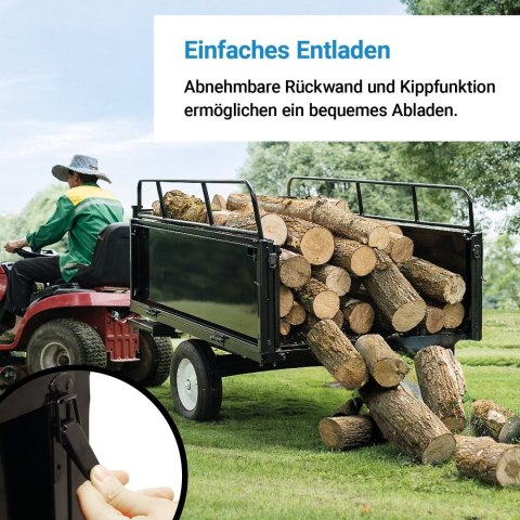 Przyczepka Przyczepa Do Traktorka Kosiarki 540kg Na Kołach Wywrotka