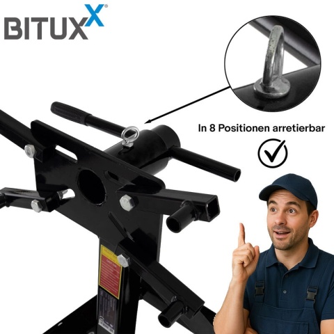 Stojak pod silnik BITUXX do 900 kg składana podpora silnika z kółkami