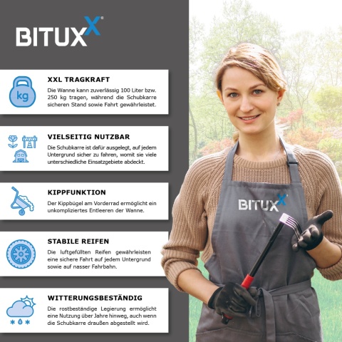 Taczka ogrodowa Wózek 100l z kołem pompowanym RÓŻOWA do 250kg Ocynkowana