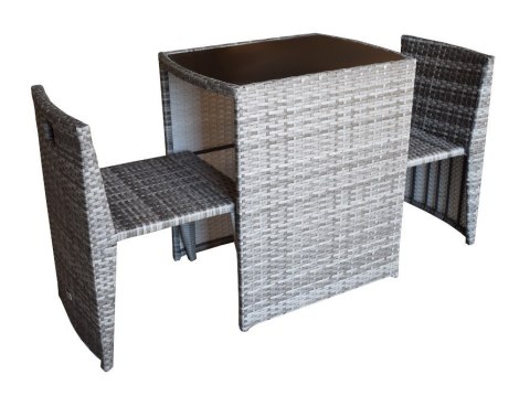 ZESTAW MEBLI TECHNORATTANOWYCH BALKONOWE OGRODOWE 3 ELEMENTY