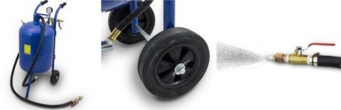 ZESTAW MOBILNA PIASKARKA SYFONOWA 38 L + WĄŻ 2,5m + 4 DYSZE MASKA LEJEK