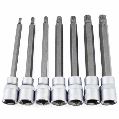 ZESTAW NASADEK WIELOKĄTNYCH KLUCZE NASADOWE 3/8'' 7SZT M4-M10 + WALIZKA
