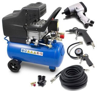 ZESTAW SPRĘŻARKA 24L 1500W 8 BAR + AKCESORIA 8 ELEMENTÓW