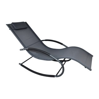 ZESTAW SZARYCH LEŻANEK OGRODOWYCH BUJANE LEŻAKI 2 SZTUKI BITUXX