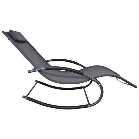 ZESTAW SZARYCH LEŻANEK OGRODOWYCH BUJANE LEŻAKI 2 SZTUKI BITUXX