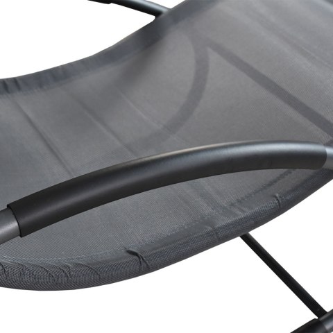 ZESTAW SZARYCH LEŻANEK OGRODOWYCH BUJANE LEŻAKI 2 SZTUKI BITUXX