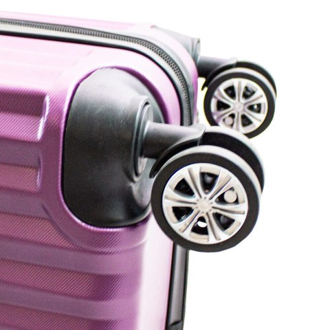 ZESTAW WALIZEK 3SZT PODRÓŻNE LILA NA 4 KÓŁKACH 360 STOPNI BARUT ABS